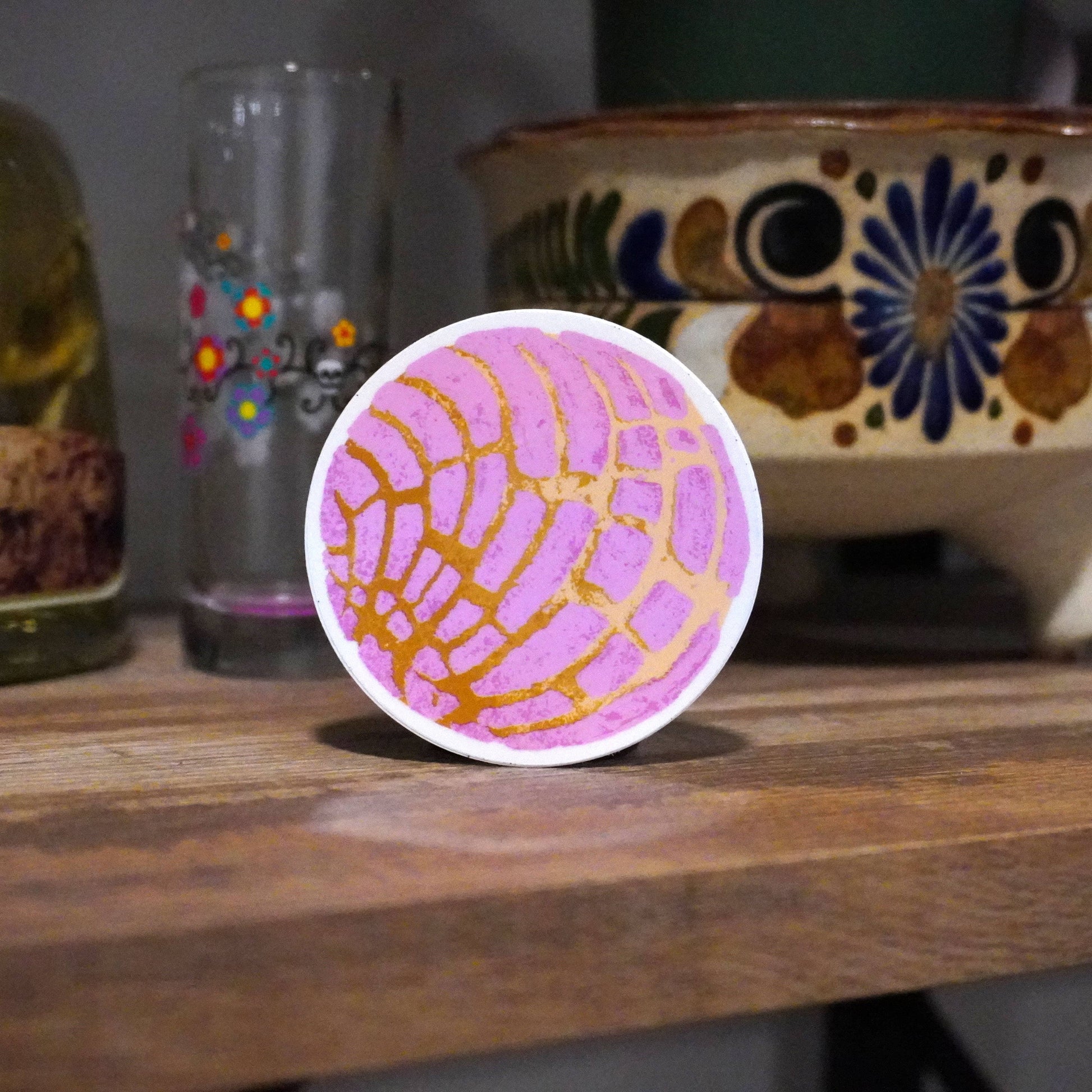 Pink Concha Mexican Vinyl Sticker