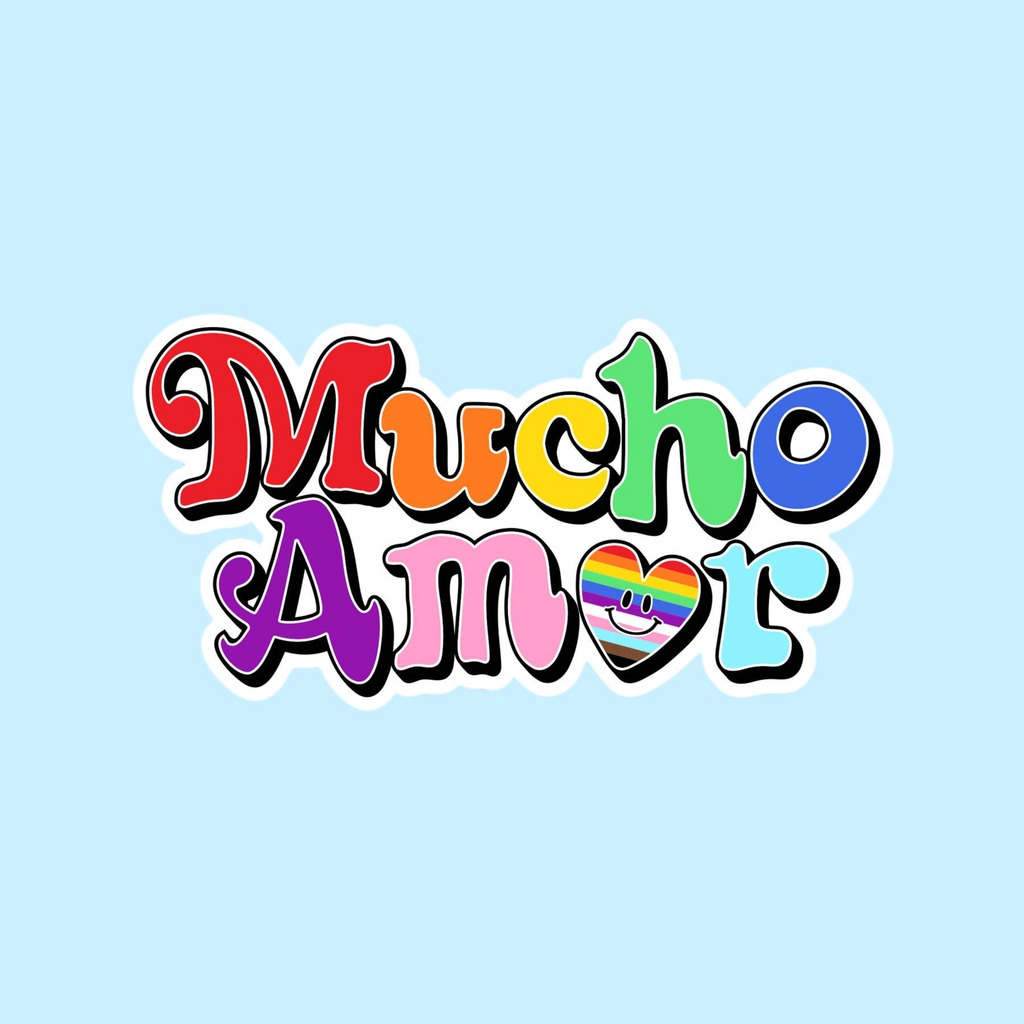 Mucho Amor Pride Retro Mexican Sticker