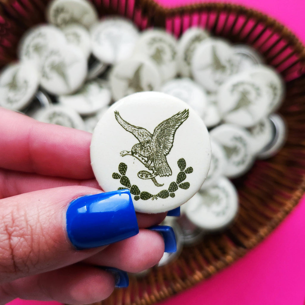 Mexican Eagle Pin-Back Button