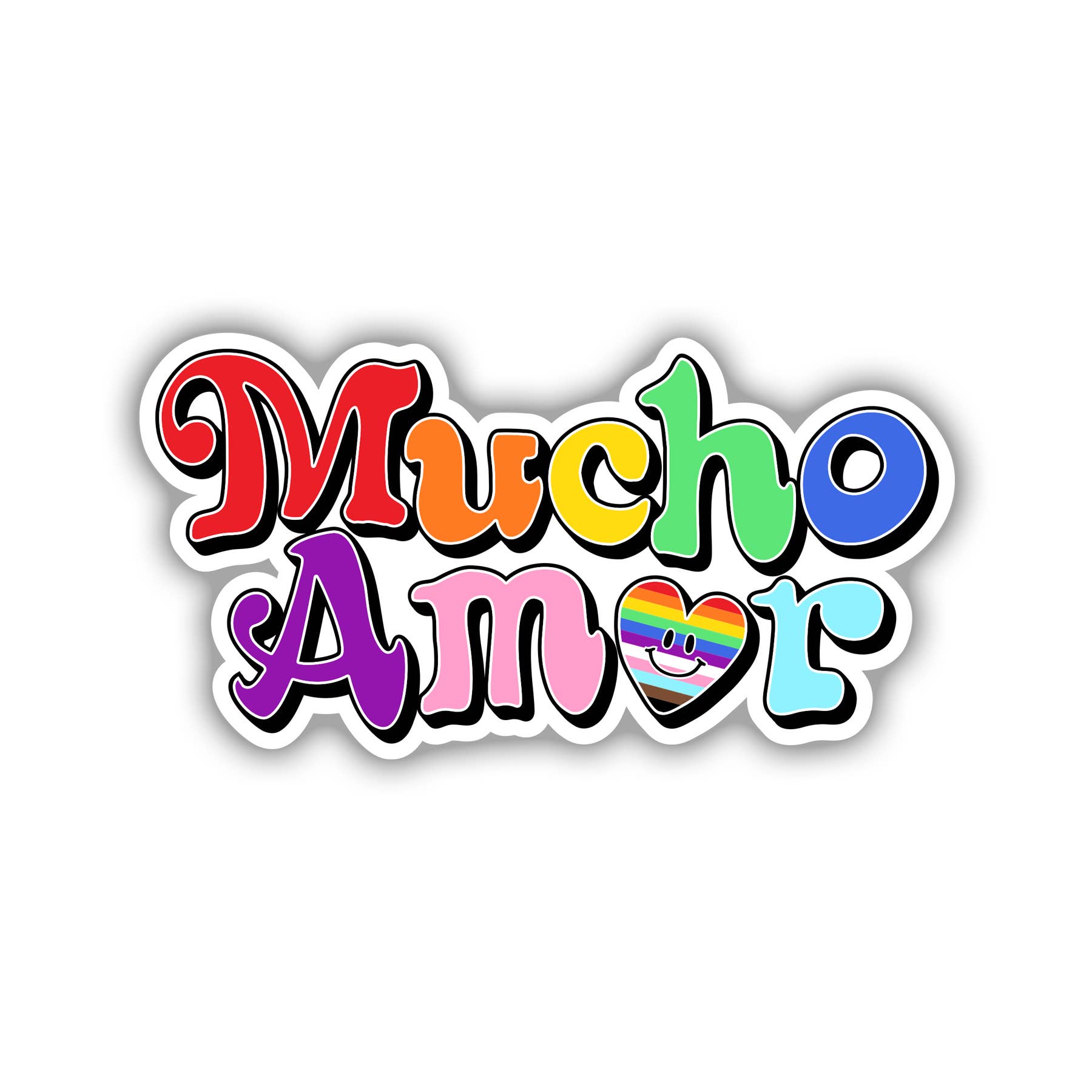 Mucho Amor Pride Retro Mexican Sticker