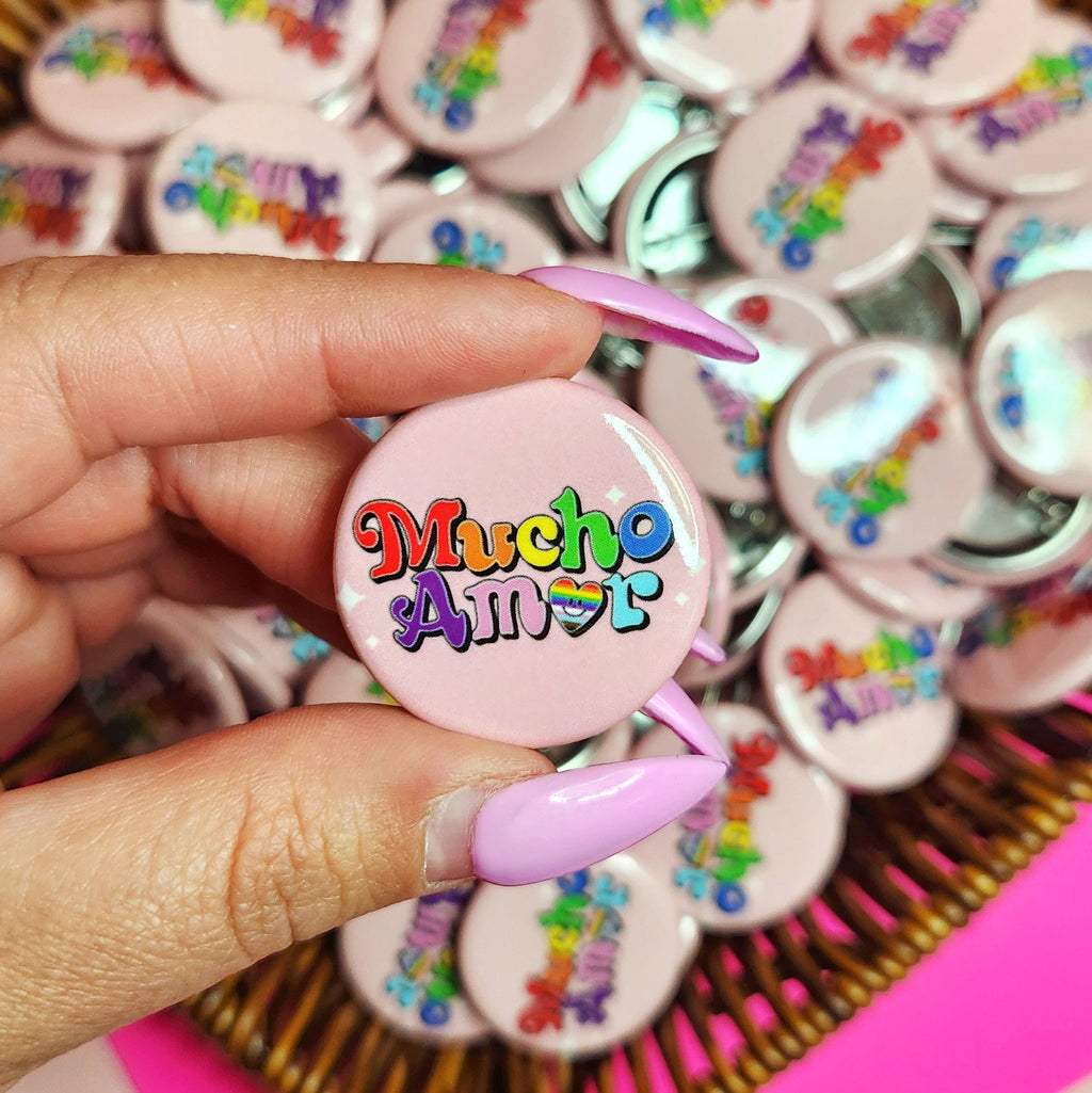 Mucho Amor Pin-Back Button
