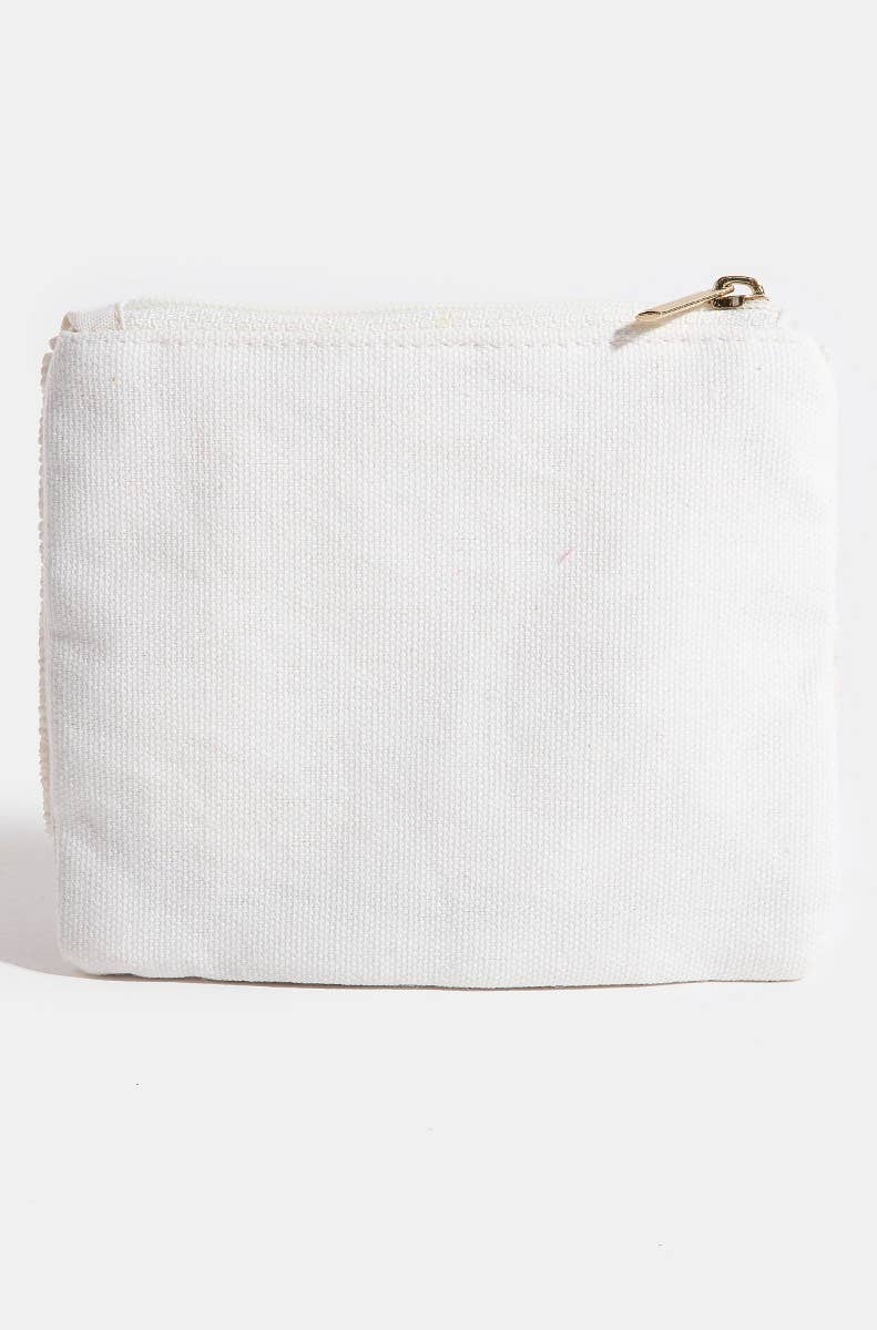 Seed Beaded Shining Heart Coin Purse: Multi